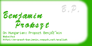 benjamin propszt business card